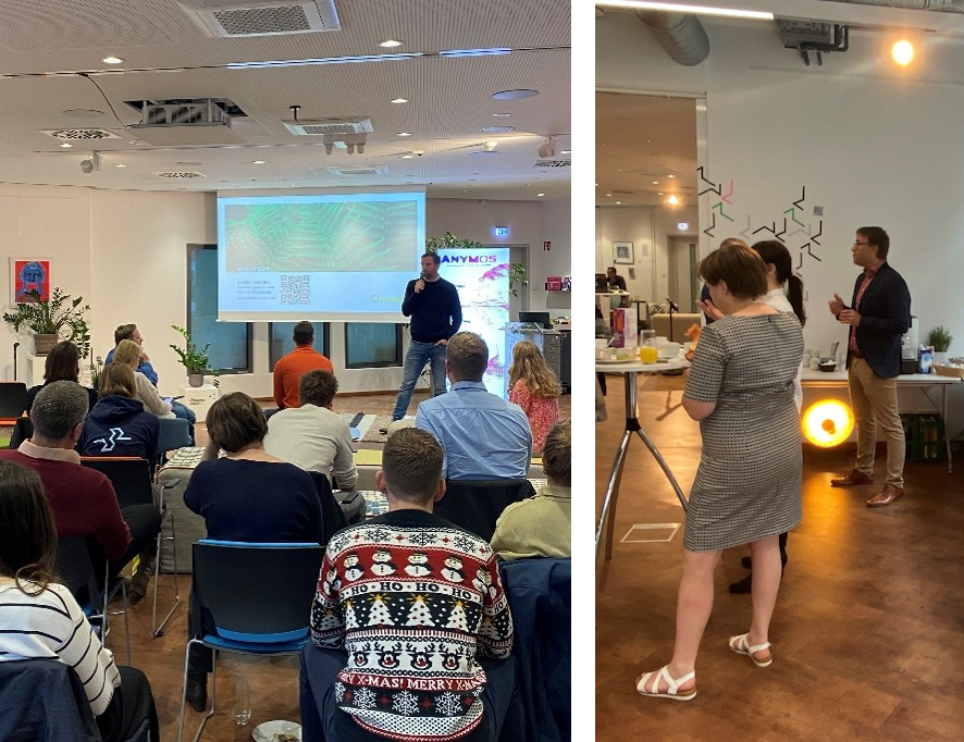 Eindrücke aus den Mobility Cafés mit Impulsvorträgen von Bastian Leferink von raumobil GmbH (links) und Dr. Thomas Freudenmann von EDI GmbH (rechts).